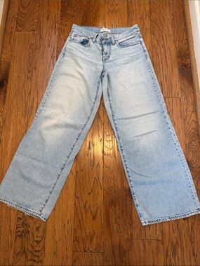Madewell Women’s Light Wash Low Rise Superwide Leg, Sz 25